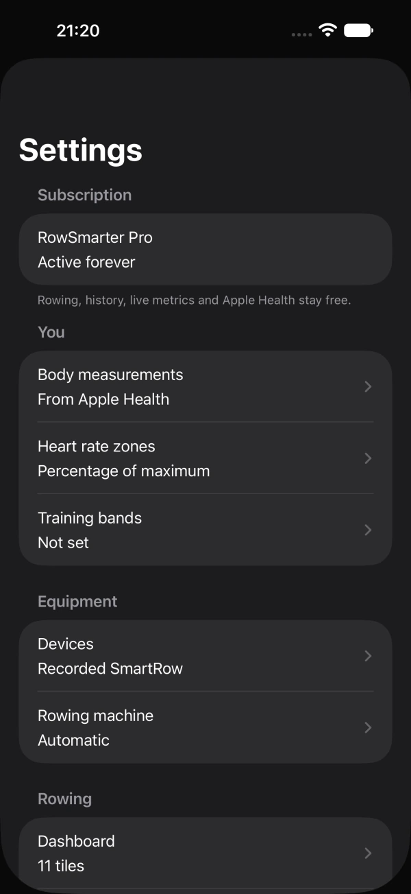 Settings on iPhone.